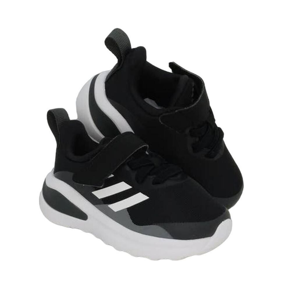 ADIDAS FORTARUN EL Boys Black & White Velcr@ Strap Sneakers - Size: 5T